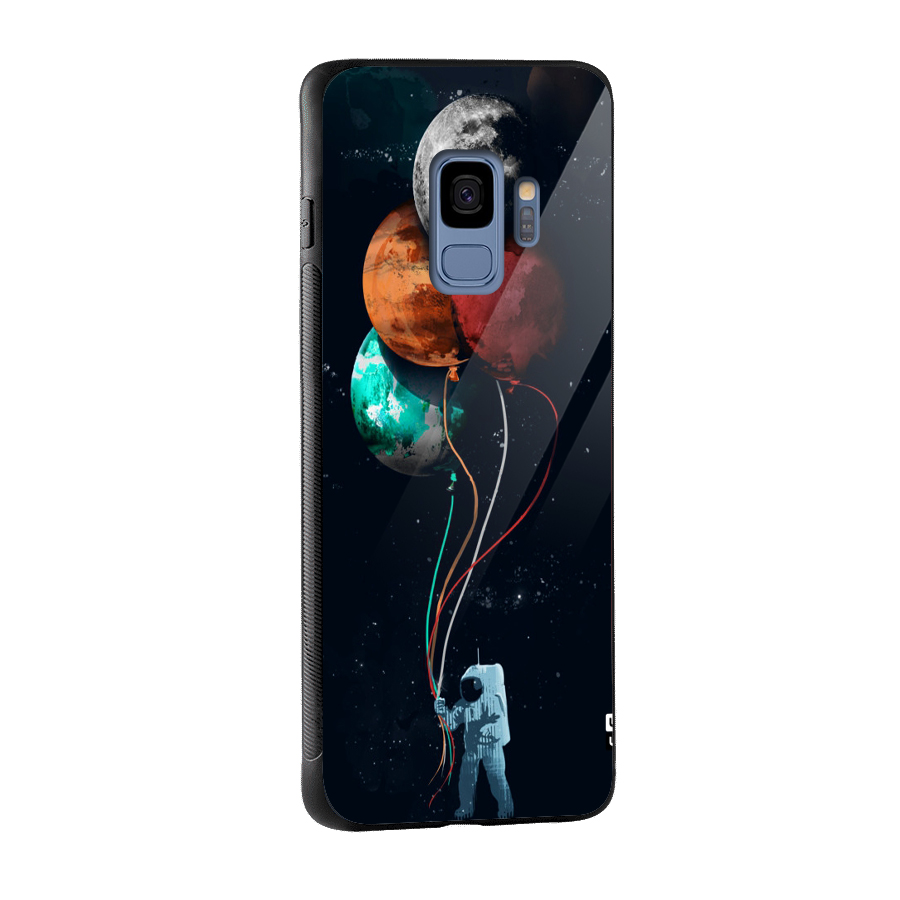 Space Balloons Glass Back Case for Galaxy S9