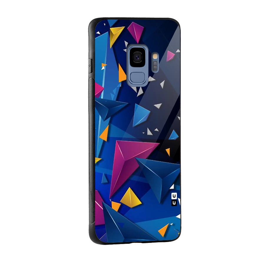 Space Colored Triangles Glass Back Case for Galaxy S9