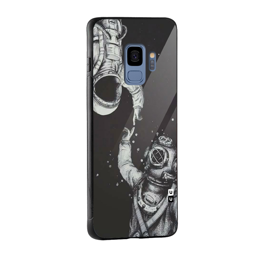 Space Meeting Glass Back Case for Galaxy S9