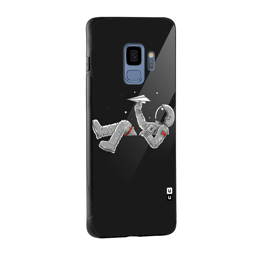 Spaceman Flying Glass Back Case for Galaxy S9