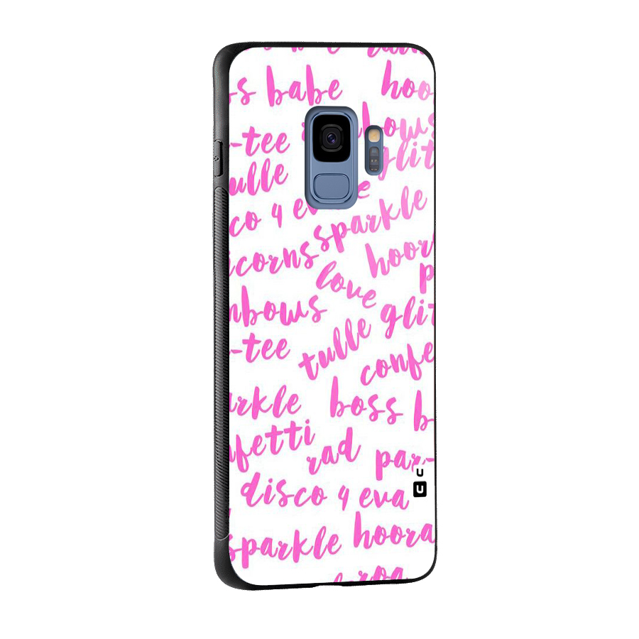 Sparkle Love Glass Back Case for Galaxy S9