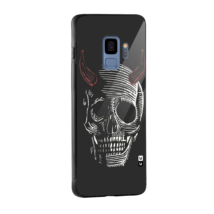 Spooky Face Glass Back Case for Galaxy S9