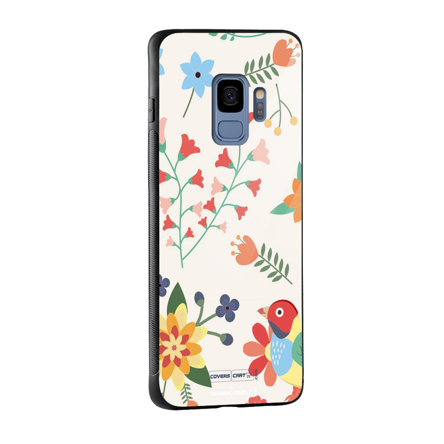 Spring Flowers Glass Back Case for Galaxy S9