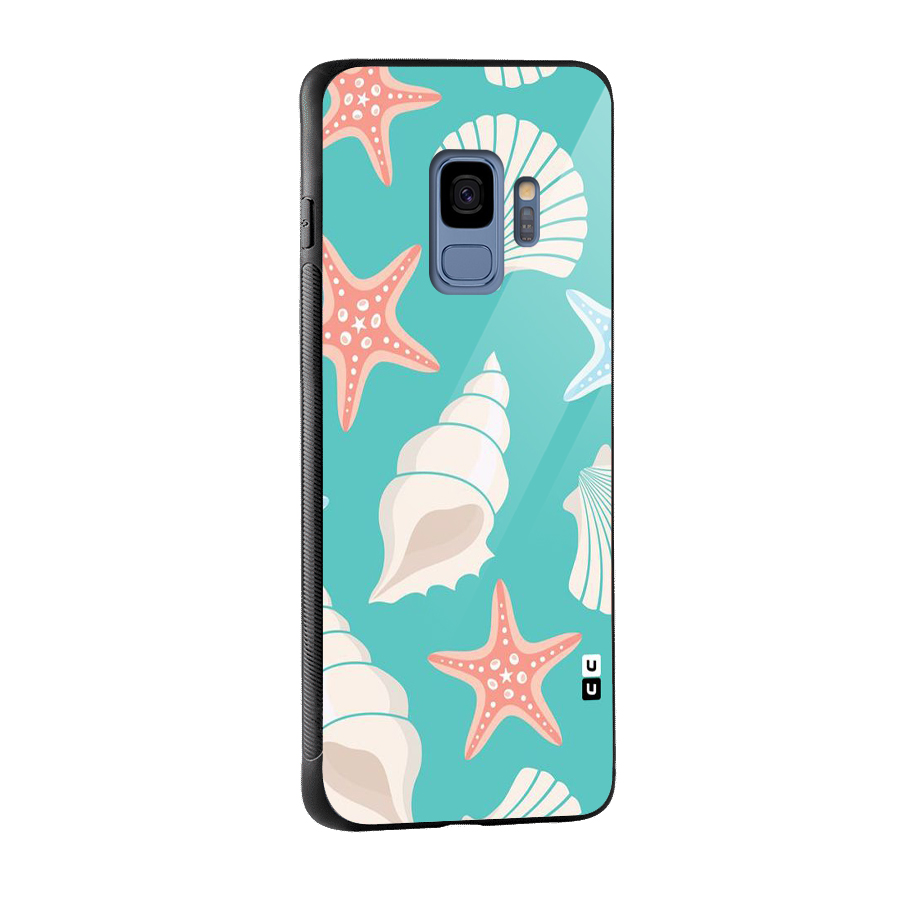 Starfish Sea Shell Glass Back Case for Galaxy S9