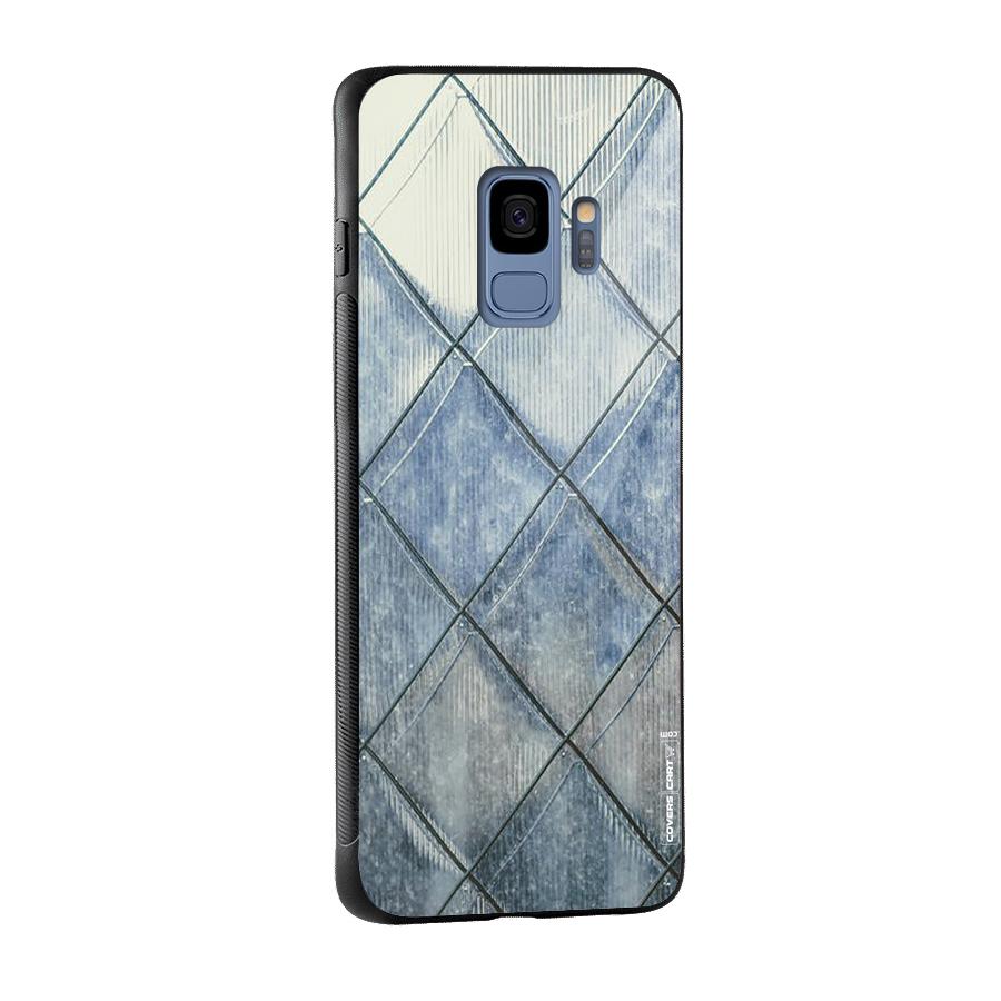Steel Blue Pattern Glass Back Case for Galaxy S9