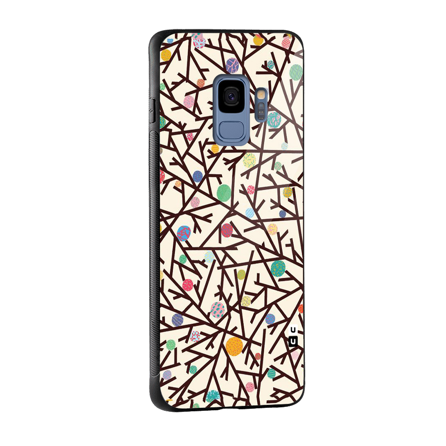 Stem Pattern Glass Back Case for Galaxy S9