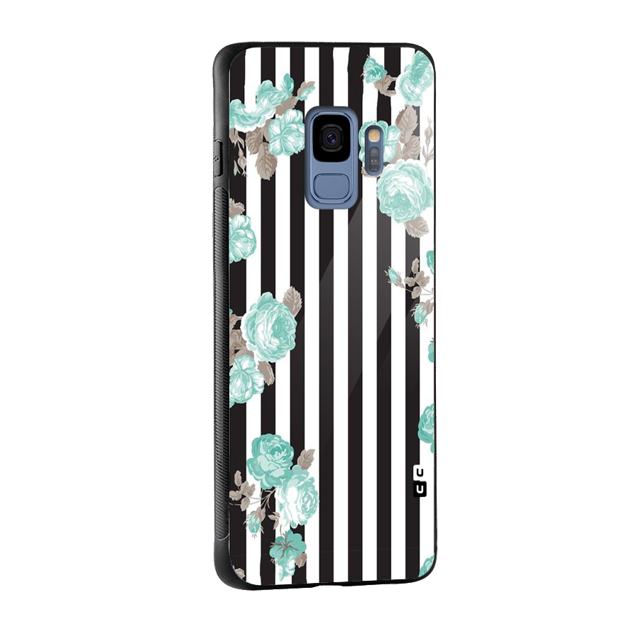 Stripes Bloom Glass Back Case for Galaxy S9