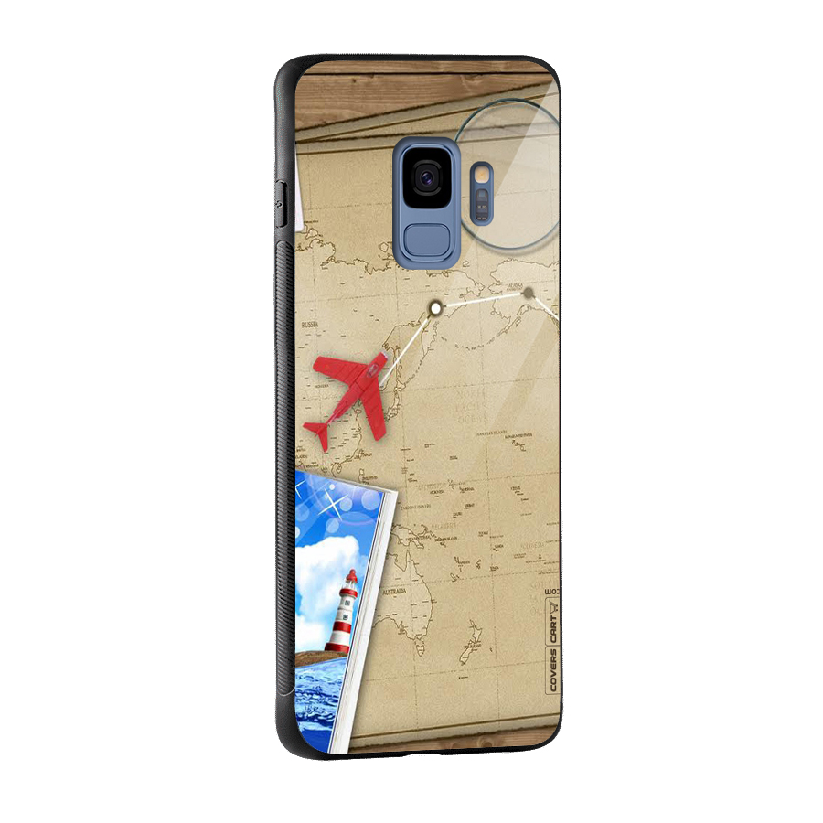 Summer Travel Glass Back Case for Galaxy S9