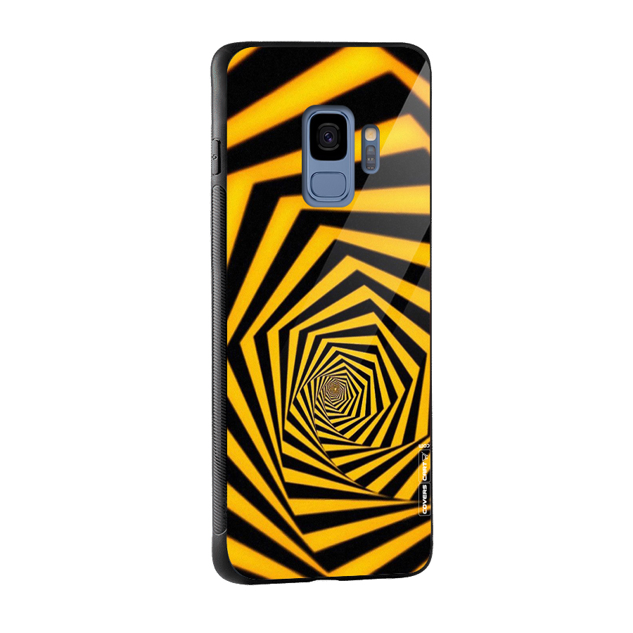 Taxi Pattern Glass Back Case for Galaxy S9