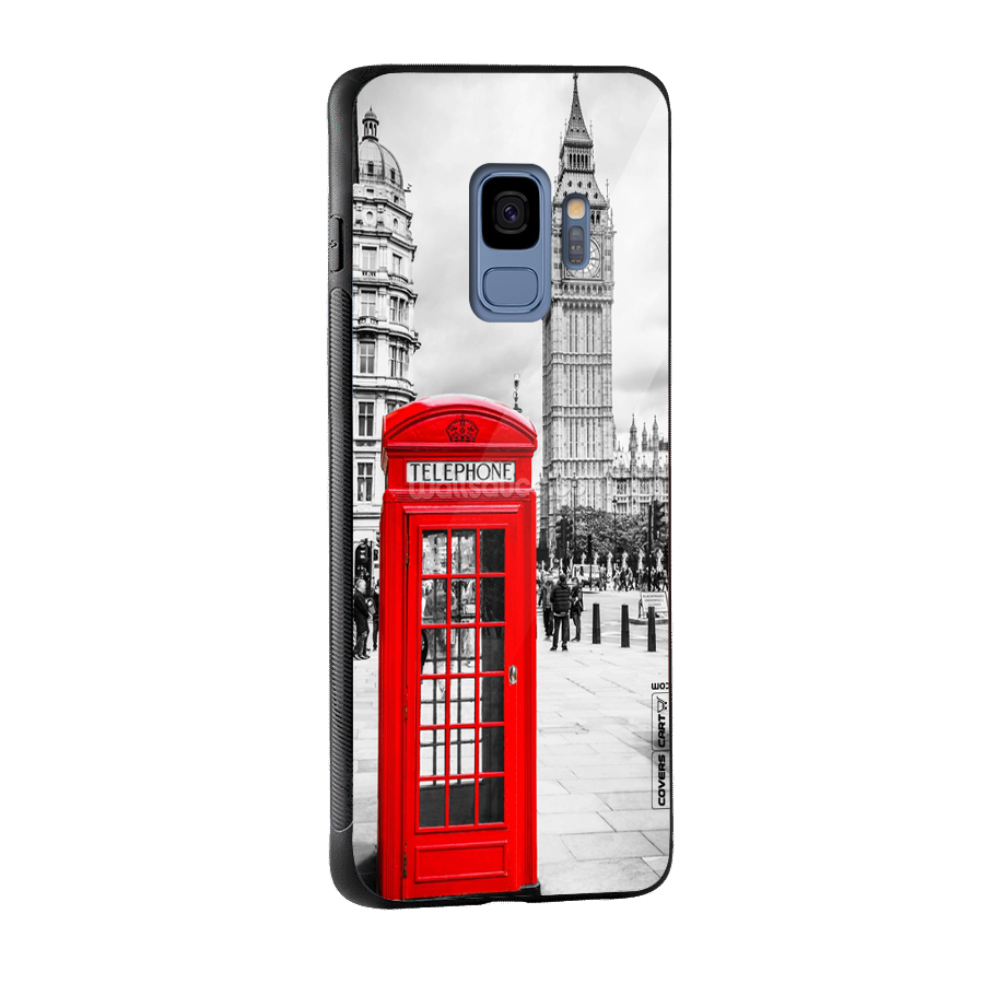 Telephone Booth Glass Back Case for Galaxy S9