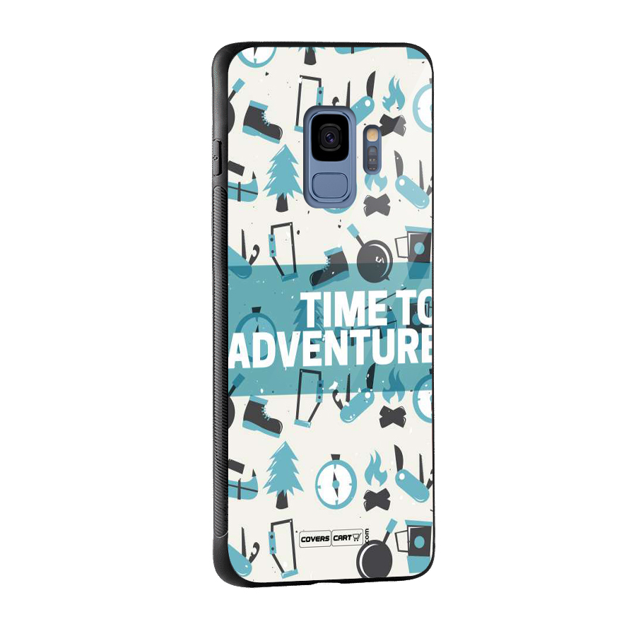 Time To Adventure Blazing Blue Glass Back Case for Galaxy S9