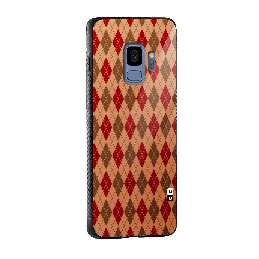 Tiny Checks Diamond Glass Back Case for Galaxy S9