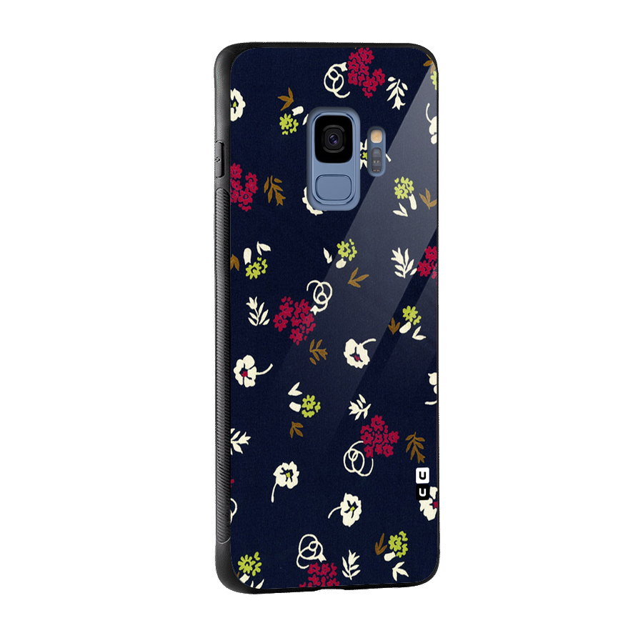 Tiny Flowers Glass Back Case for Galaxy S9