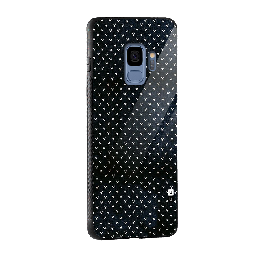 Tiny White Hearts Glass Back Case for Galaxy S9