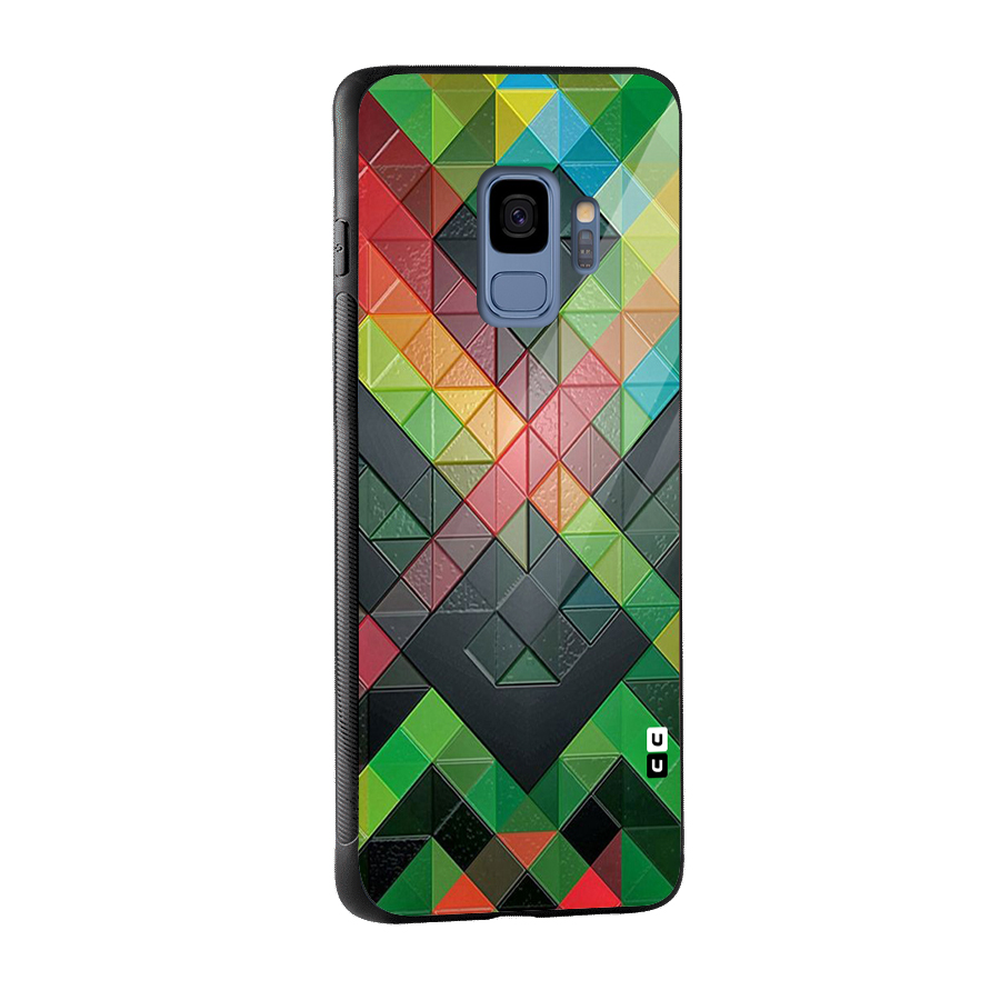 Too Much Colors Pattern Glass Back Case for Galaxy S9