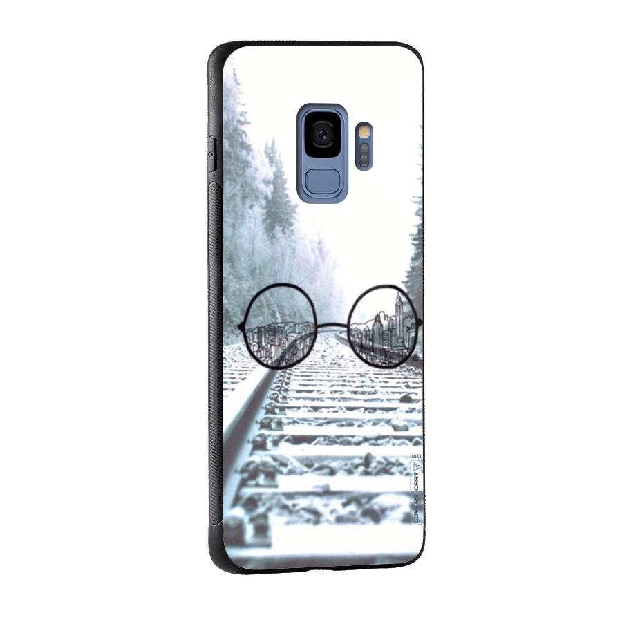 Tracks And Specs Glass Back Case for Galaxy S9