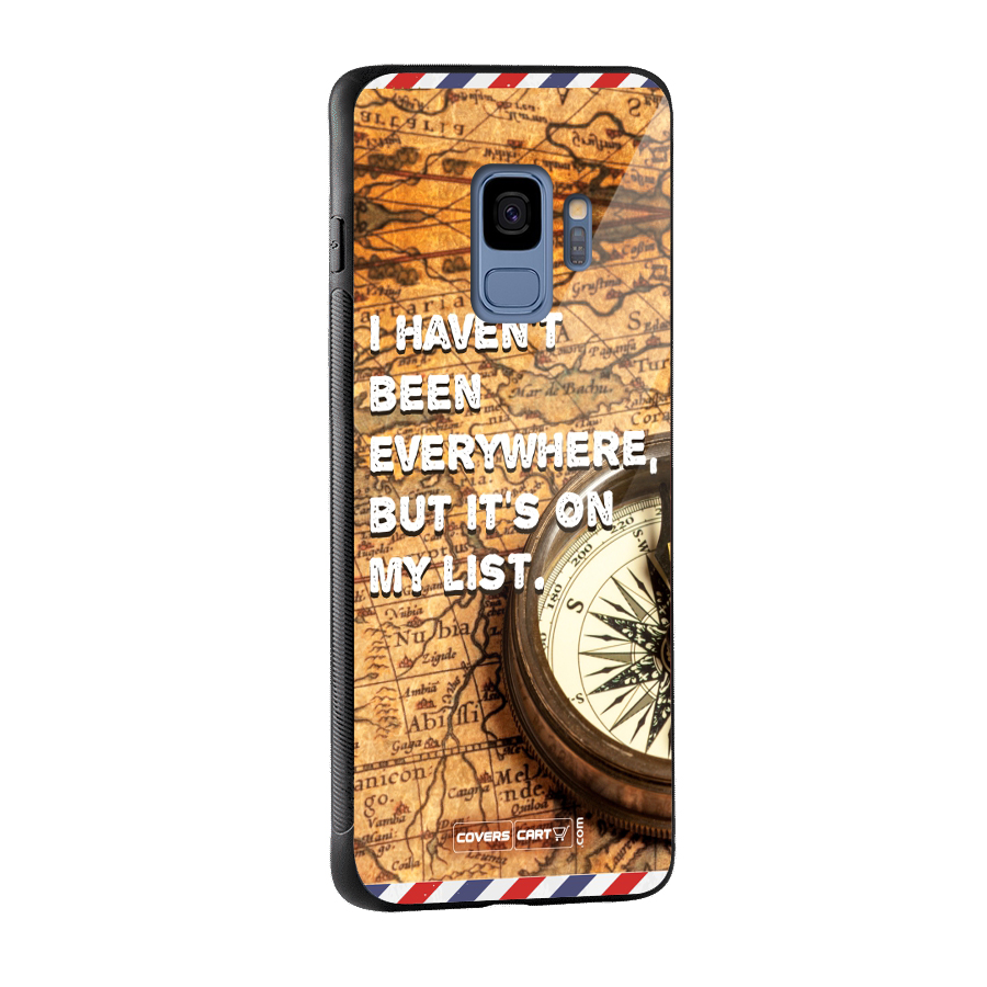 Travel Map Glass Back Case for Galaxy S9