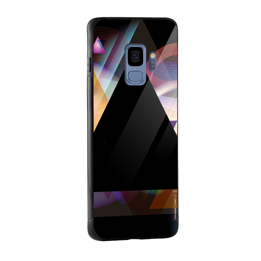 Triangle Black Abstract Glass Back Case for Galaxy S9
