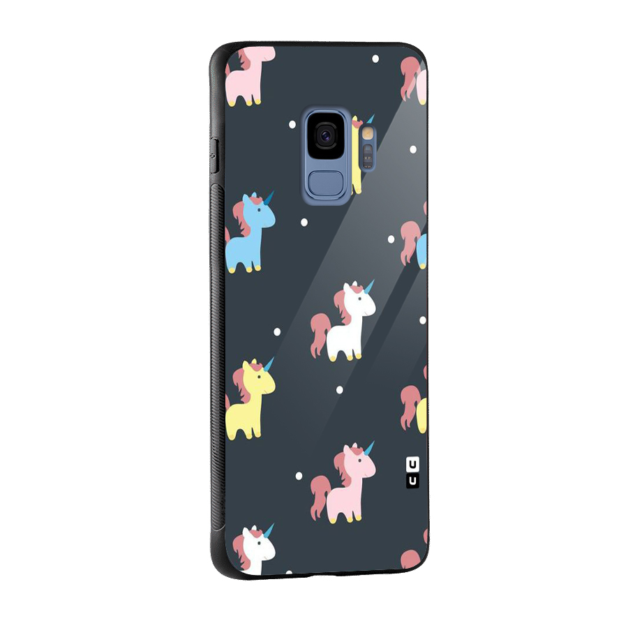 Unicorn Pattern Glass Back Case for Galaxy S9