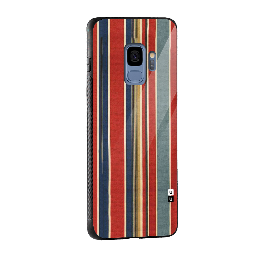 Vintage Disort Stripes Glass Back Case for Galaxy S9