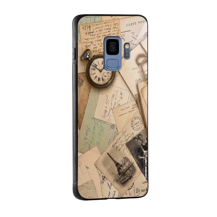 Vintage Postcards Glass Back Case for Galaxy S9