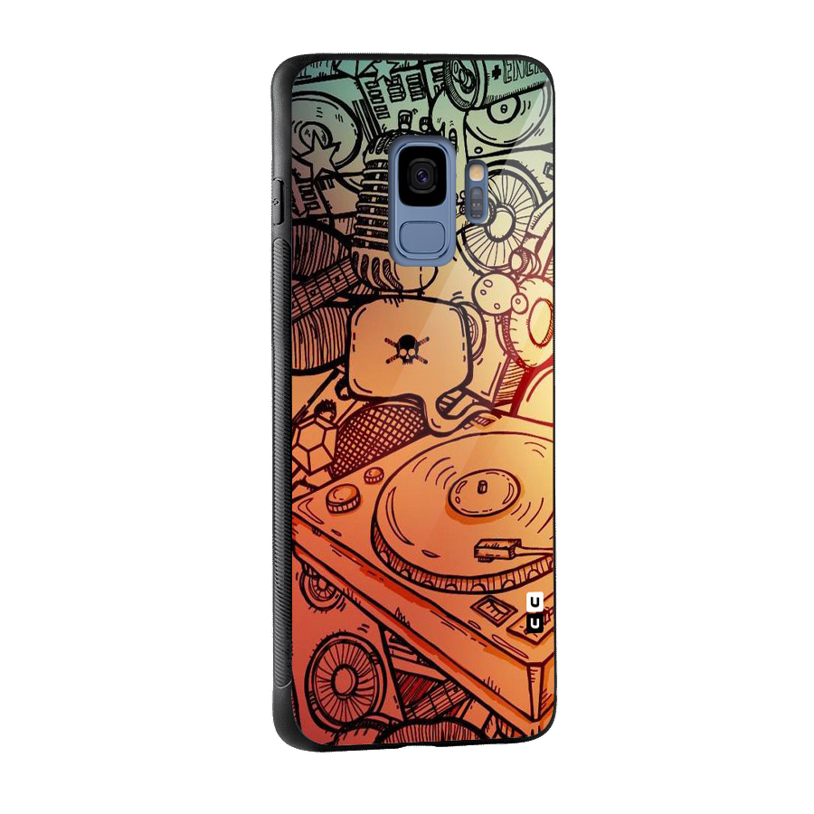 Vinyl Design Glass Back Case for Galaxy S9
