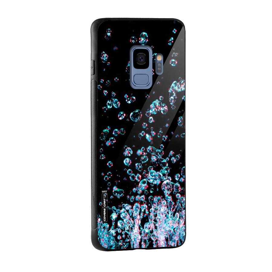 Water Droplets Glass Back Case for Galaxy S9