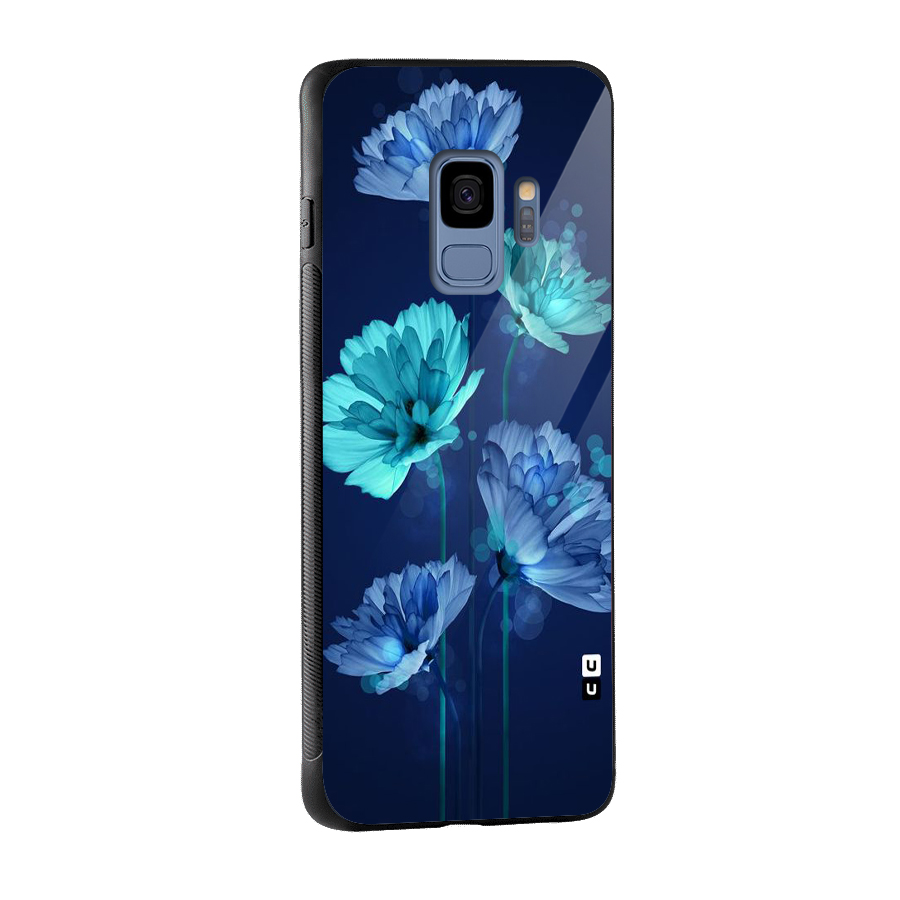 Water Flowers Glass Back Case for Galaxy S9