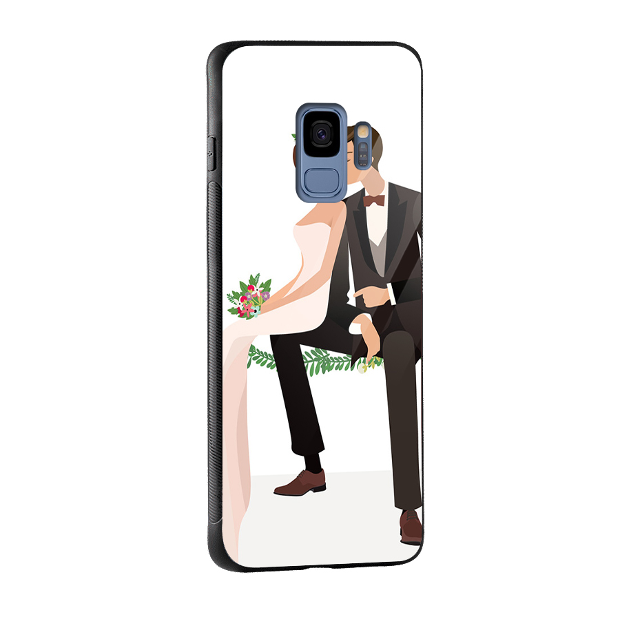 Wedding Couple Glass Back Case for Galaxy S9