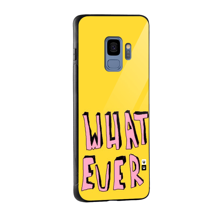 Whatever Yellow Glass Back Case for Galaxy S9