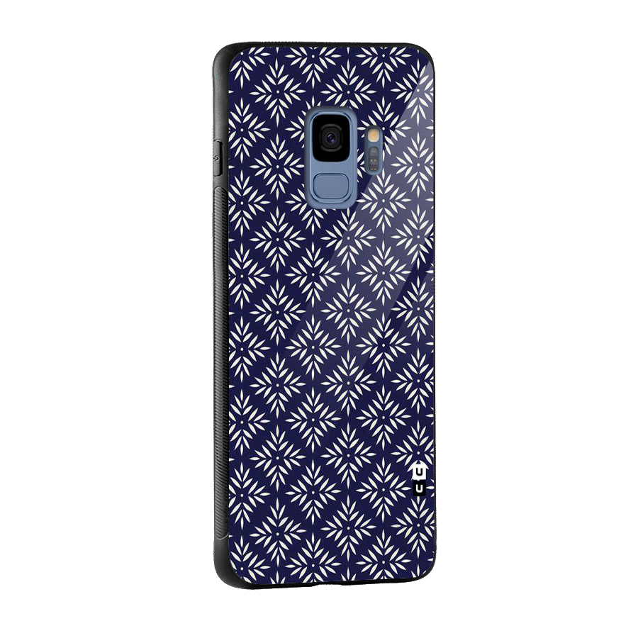 White Petals Pattern Glass Back Case for Galaxy S9