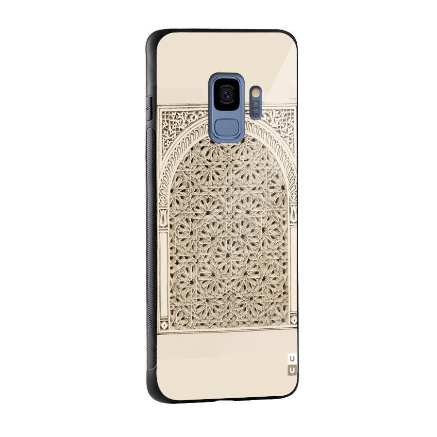 Window Ornaments Glass Back Case for Galaxy S9