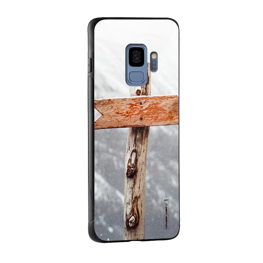 Wood And Snow Glass Back Case for Galaxy S9