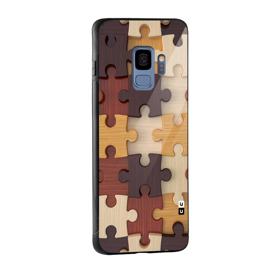 Wooden Puzzle (Printed) Glass Back Case for Galaxy S9