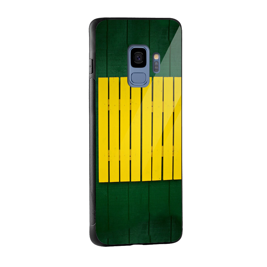 Yellow Fence Glass Back Case for Galaxy S9