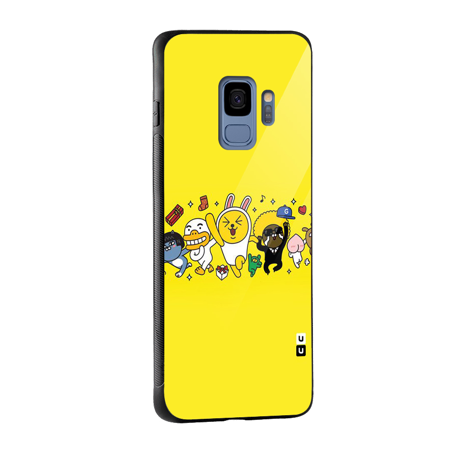 Yellow Friends Glass Back Case for Galaxy S9