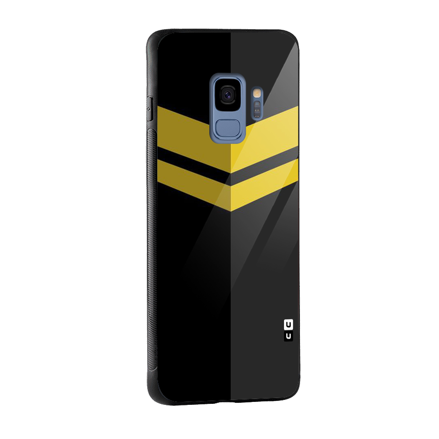 Yellow Lines Glass Back Case for Galaxy S9