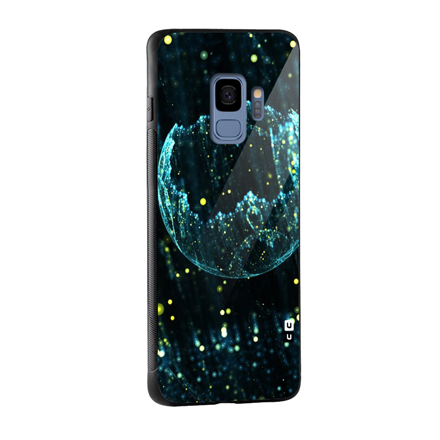 Yellow Rain Glass Back Case for Galaxy S9