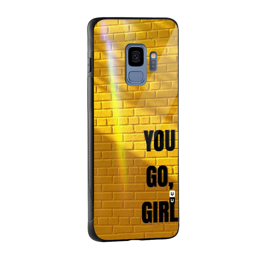 You Go Girl Wall Glass Back Case for Galaxy S9