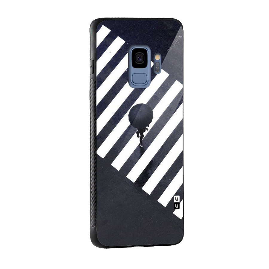 Zebra Walking Glass Back Case for Galaxy S9