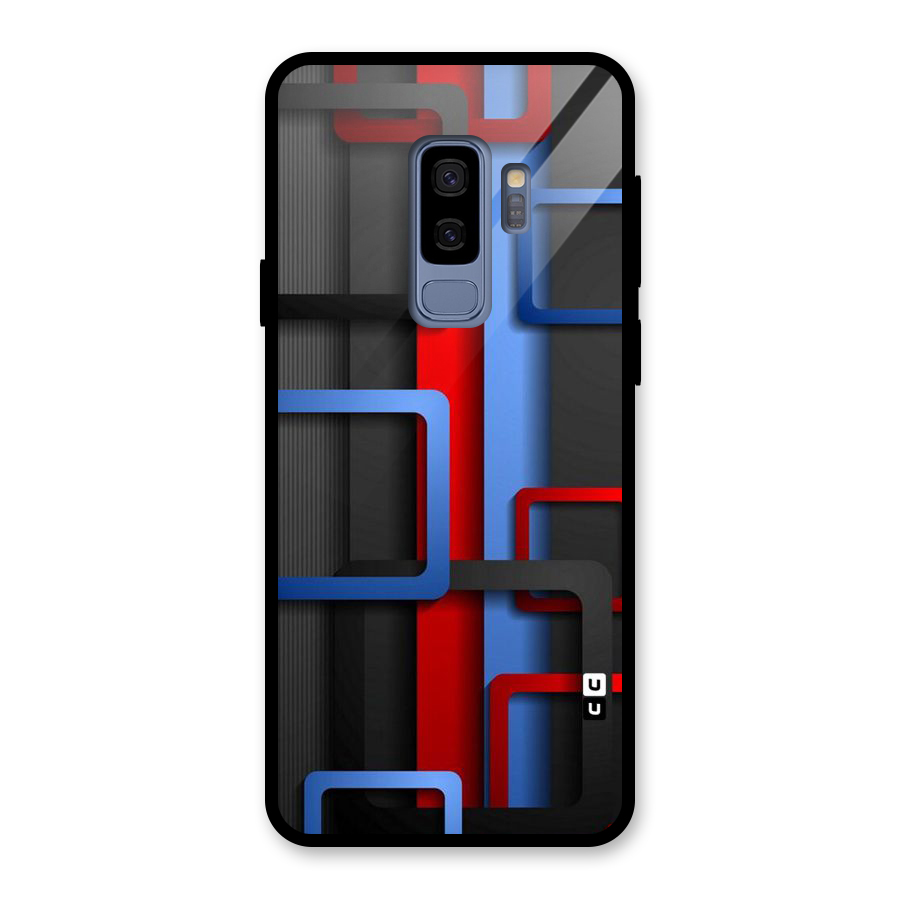 Abstract Box Glass Back Case for Galaxy S9 Plus