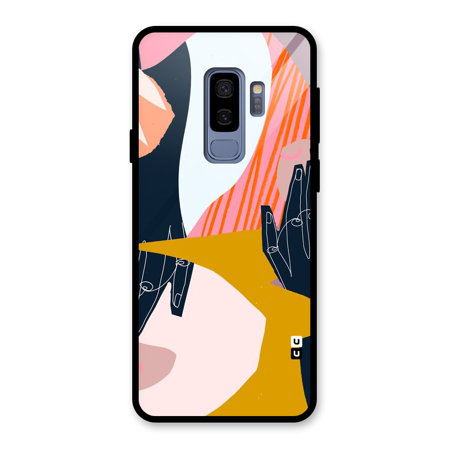 Abstract Hands Glass Back Case for Galaxy S9 Plus
