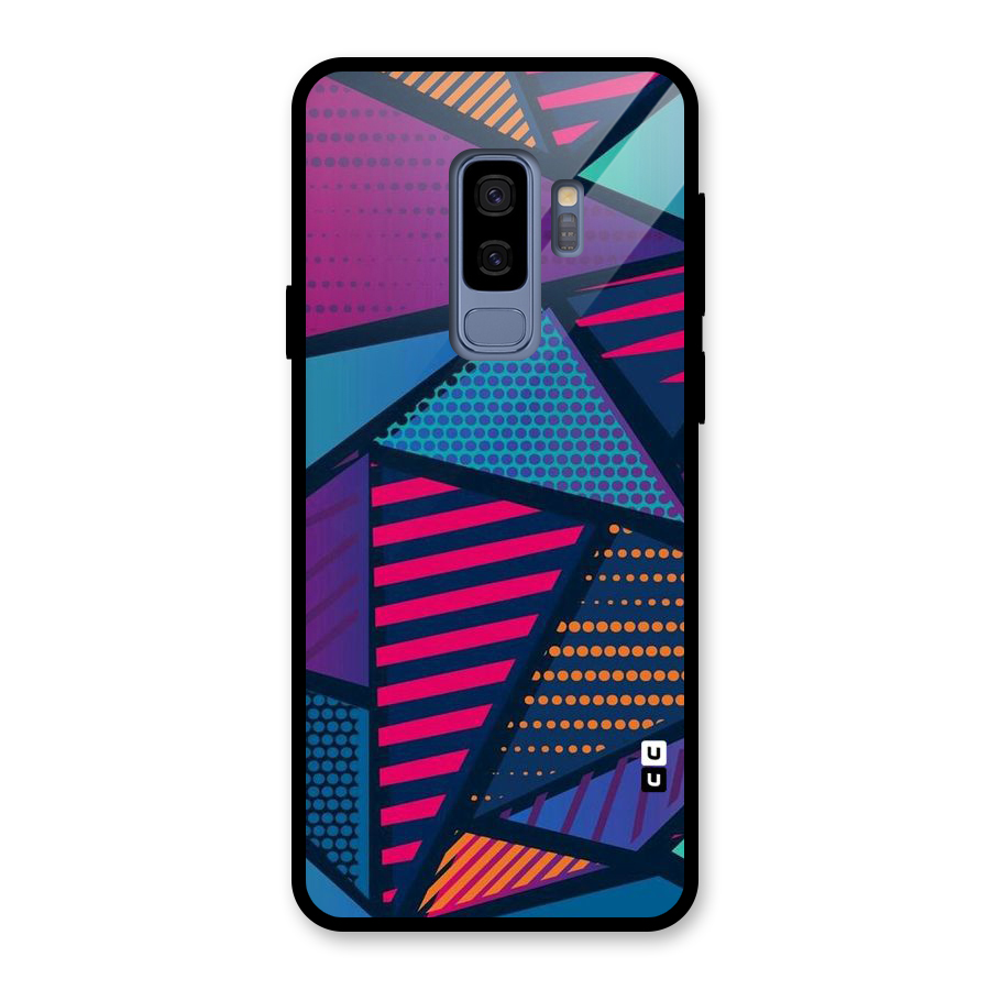 Abstract Lines Polka Glass Back Case for Galaxy S9 Plus