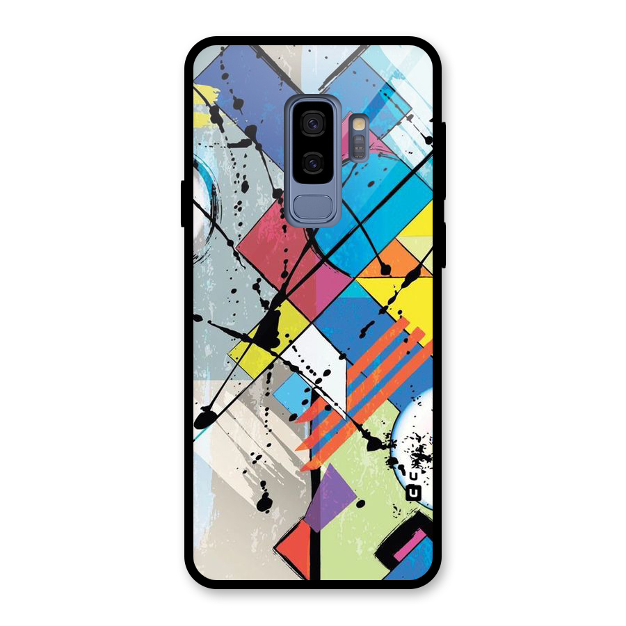 Abstract Paint Shape Glass Back Case for Galaxy S9 Plus