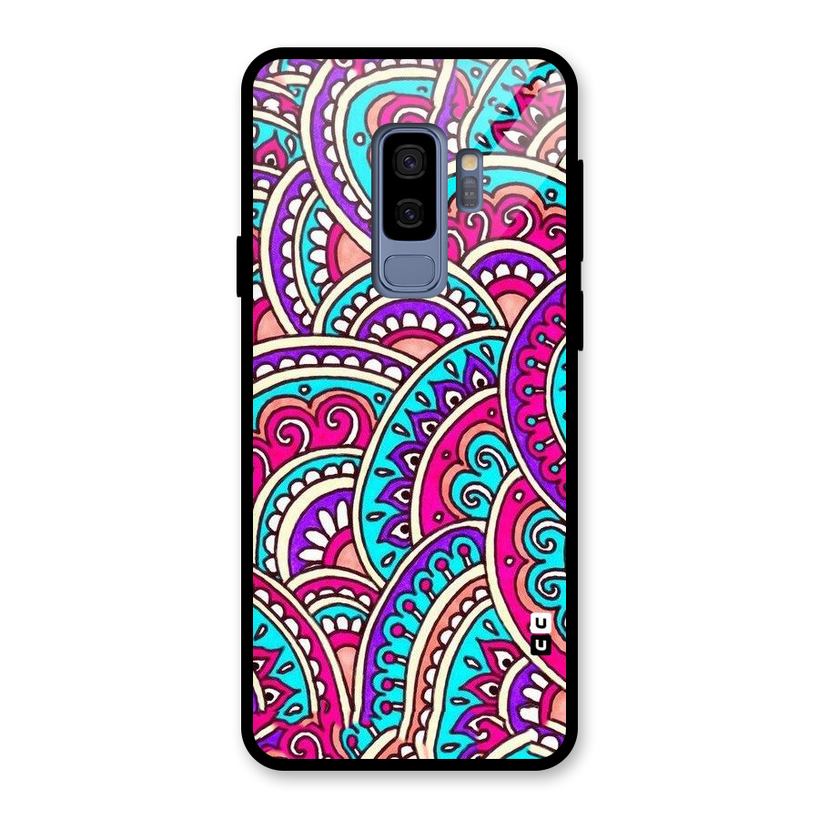 Abstract Rangoli Design Glass Back Case for Galaxy S9 Plus