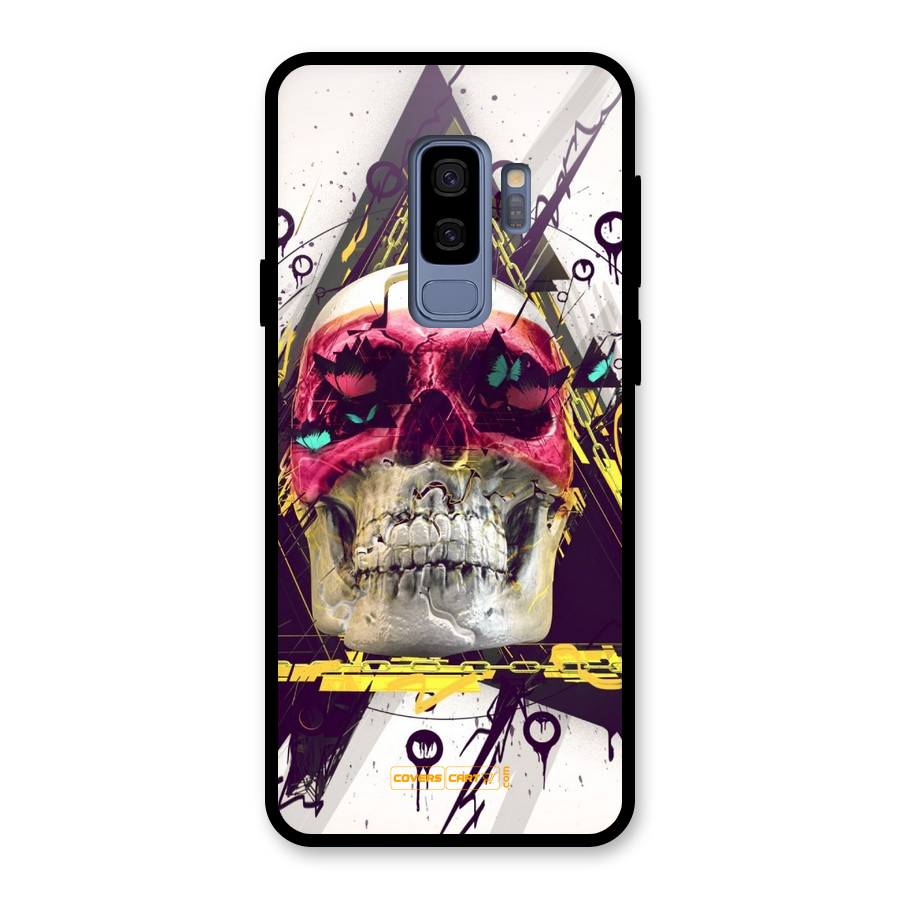 Abstract Skull Glass Back Case for Galaxy S9 Plus