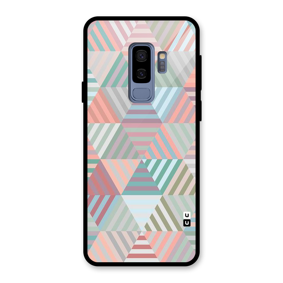 Abstract Triangle Lines Glass Back Case for Galaxy S9 Plus