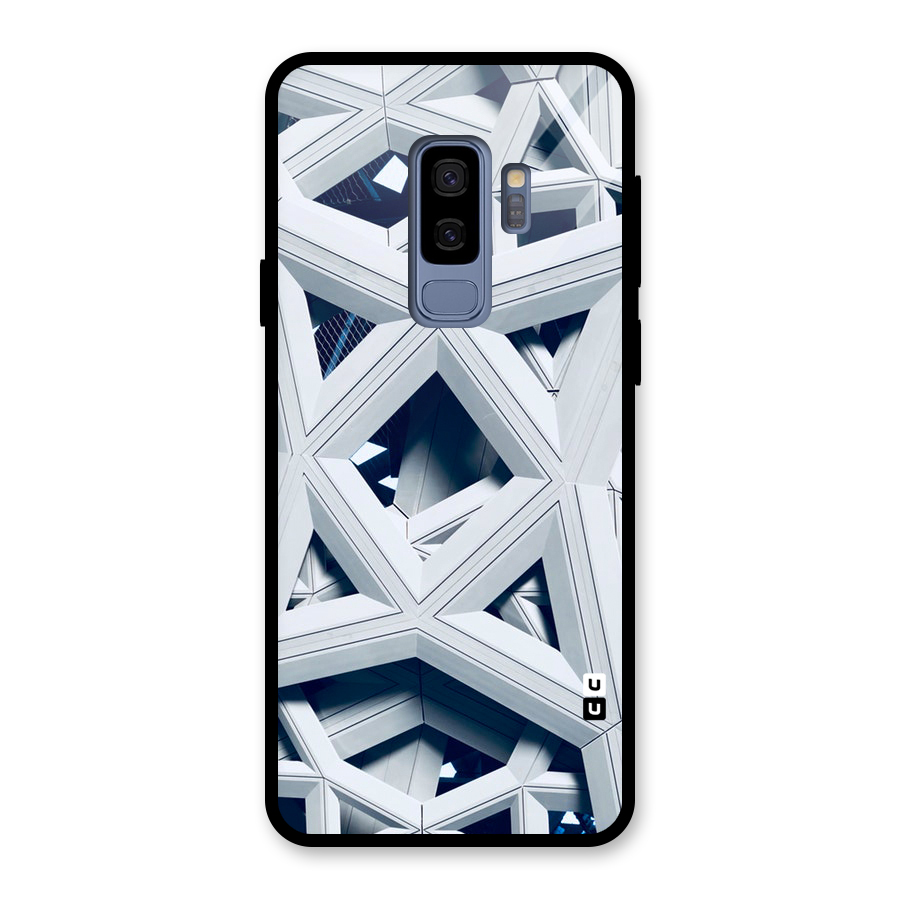 Abstract White Lines Glass Back Case for Galaxy S9 Plus
