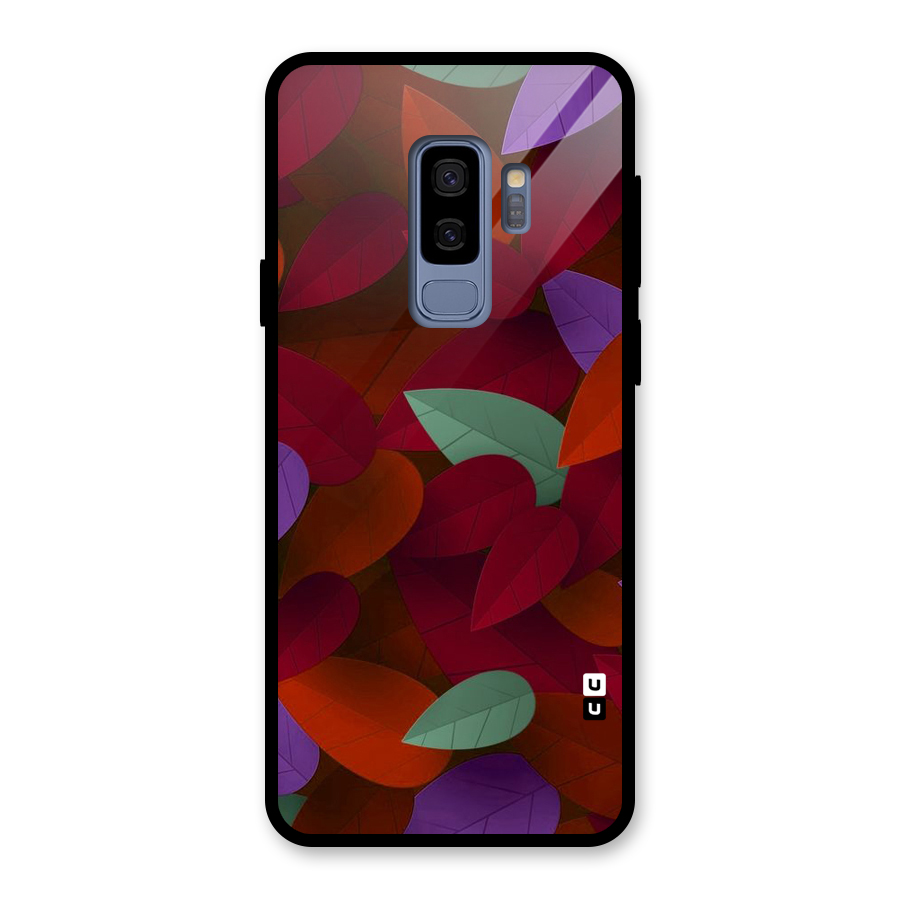 Aesthetic Colorful Leaves Glass Back Case for Galaxy S9 Plus