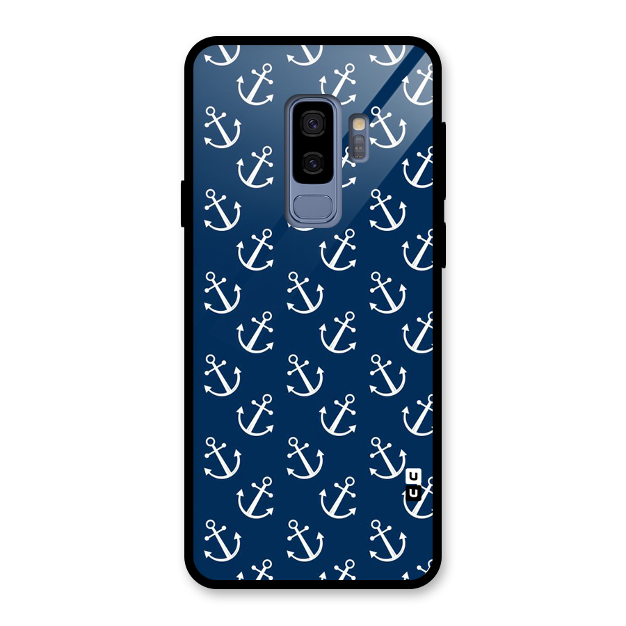 Anchor Zig Pattern Glass Back Case for Galaxy S9 Plus